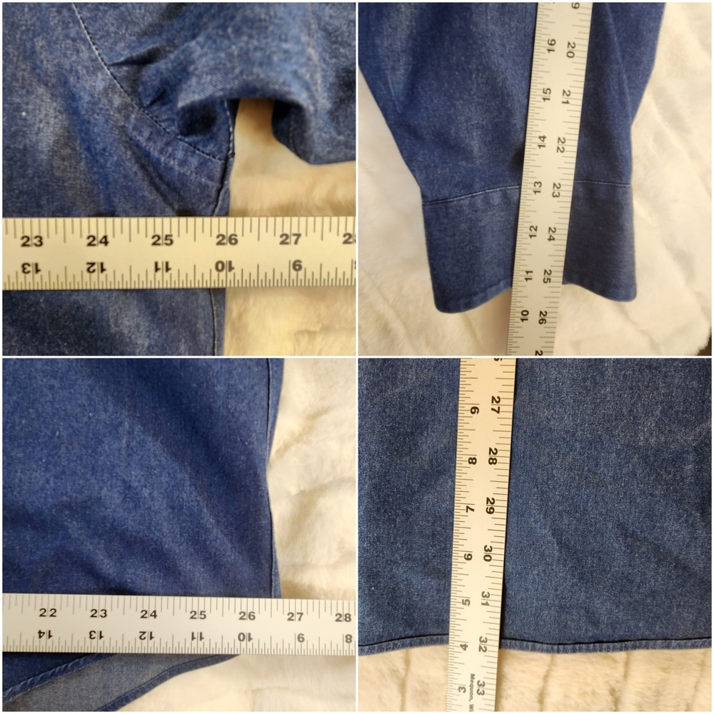 Brooks Brothers 346 Mens XL Blue Denim Long Sleeve Button Down Shirt All Cotton - Picture 5 of 12